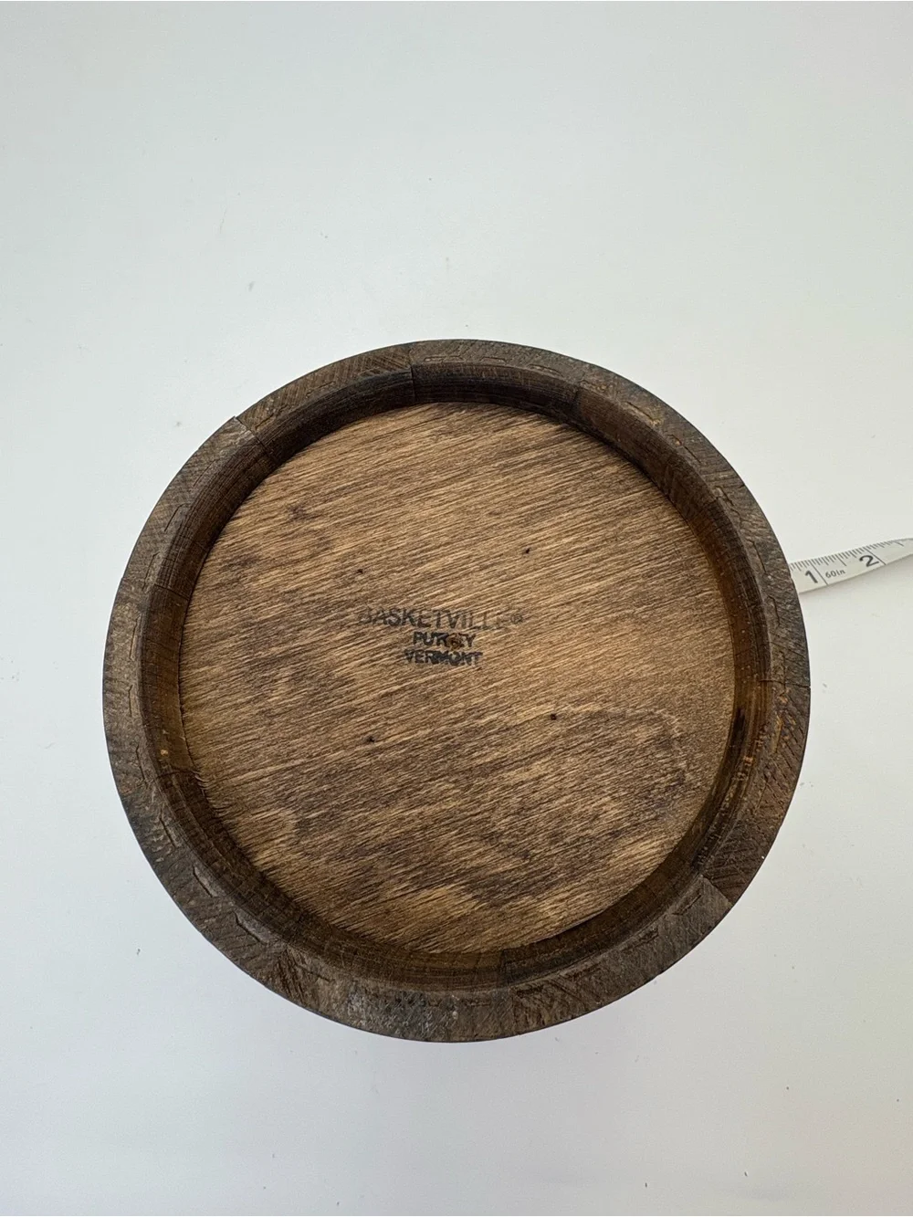 Vintage Wooden Rustic Bucket or Firkin - Brown and Brass